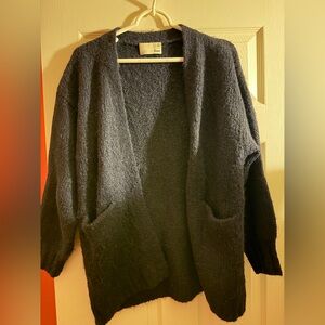 Aritzia navy Open-Front Cozy Knit Cardigan